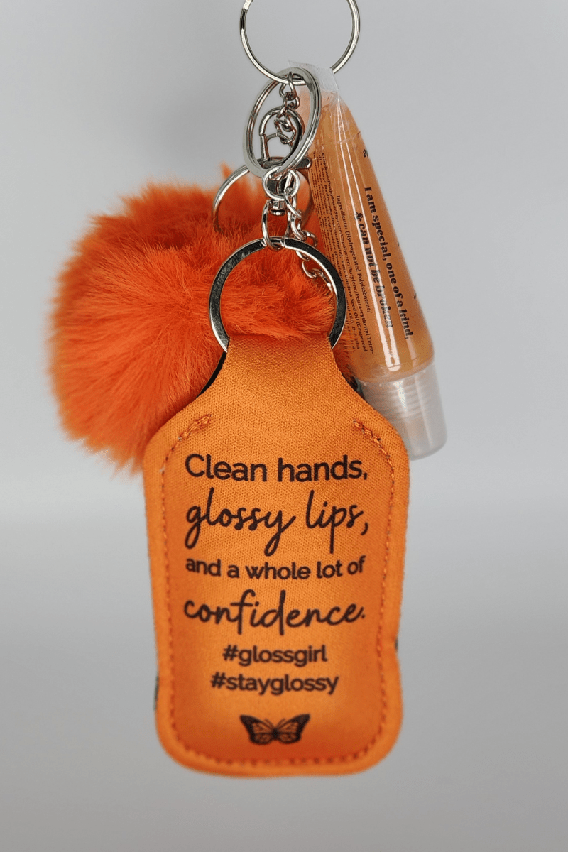 Unique & Unbreakable Lip Gloss Keychain Girl+Gloss